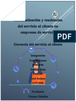 Automatización y Tendencias Del Servicio Al Cliente en Empresas de Servicio