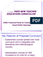 Proposed New Teacher Education Curriculum: CHED Technical Panel On Teacher Education Zonal Public Hearings