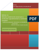 Metode Moderne de Conservare A Produselor Agroalimentare Și Comtrolul Ambalării