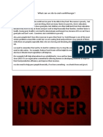 What Can We Do To End World Hunger