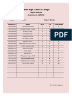 Kakoli High School & College: English Version Assessment-1 (2021)