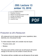 Jill's Restaurant Production and Cost Analysis