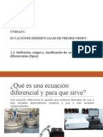 1.1. Definición, Origen y Clasificación de Ecuaciones Diferenciales (Tipos)