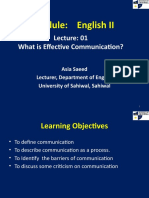 Lecture 1, What Is Communication