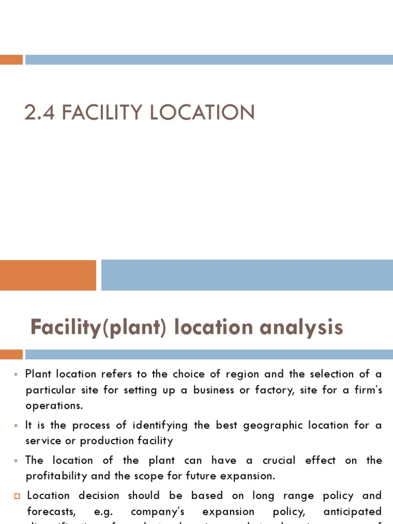 Facility Location Analysis Essentials | PDF | Labour Economics | Economies