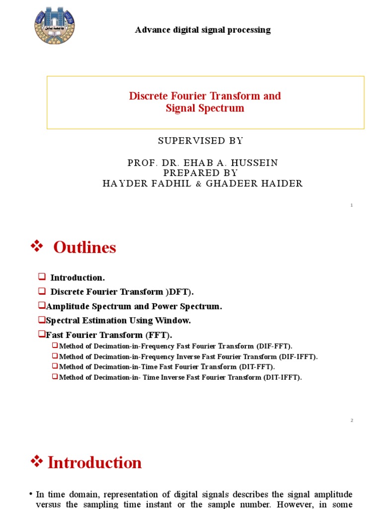 Discrete Fourier Transform and Signal Spectrum Advance Digital Signal