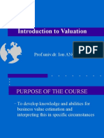 Introduction To Valuation: Prof - Univ.dr. Ion ANGHEL
