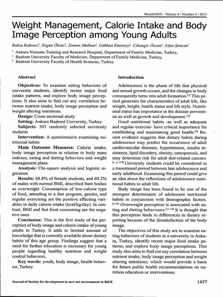 Weight Management, Calorie Intake and Body | PDF | Calorie | Dieting