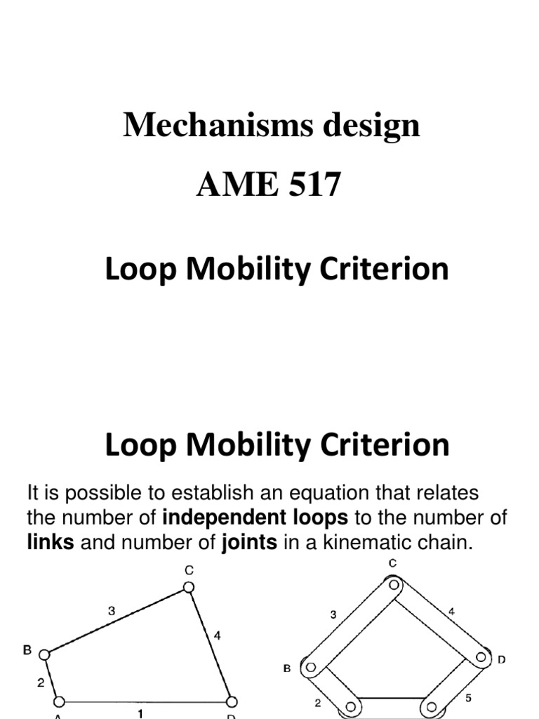 Kinematic Chain Loop Mobility Explained | PDF | Teaching Methods ...