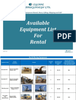 Available Equipment List For Rental: EPC, Logistics, Equipment Rental, Heavy Lifting, Shipping and C&F