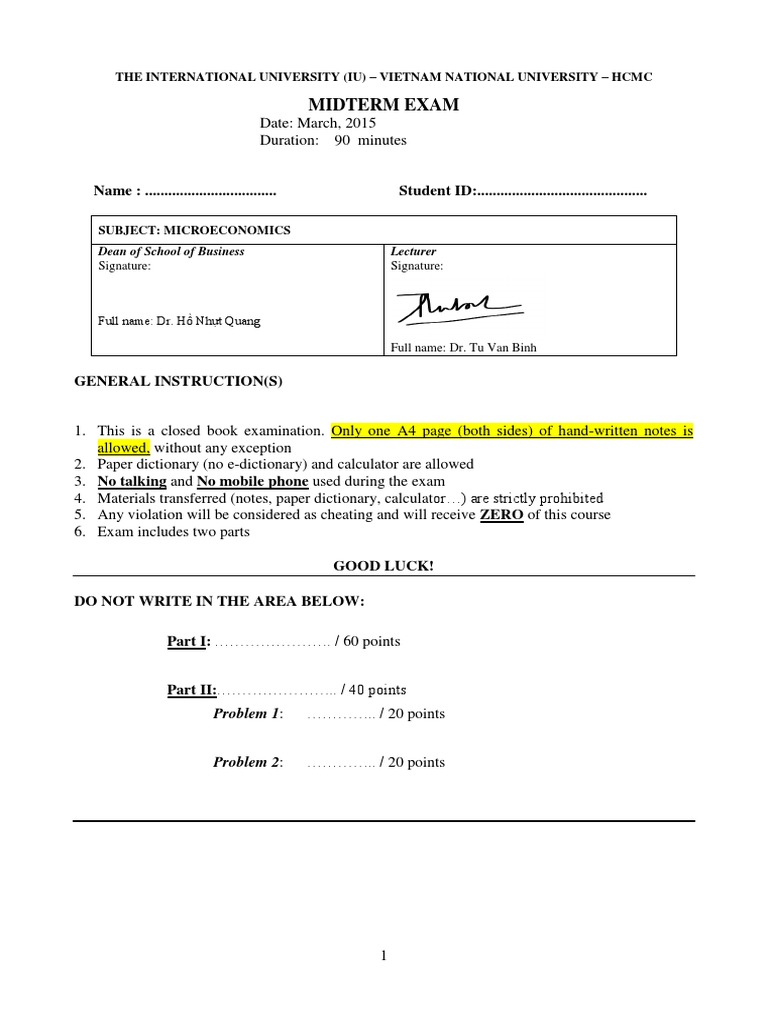 Micro Midterm May 2015A | PDF | Gross Domestic Product | Deficit Spending