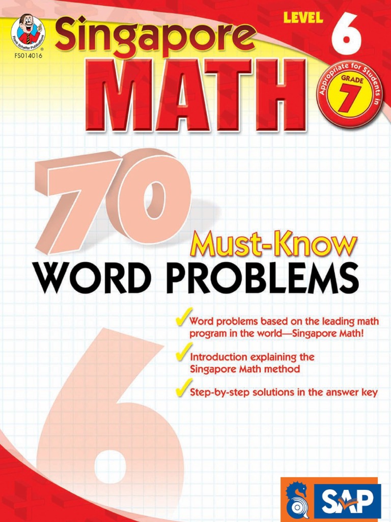 Singapore Math, 70 Must-Know Word Problems, Level 6 (Questions ...