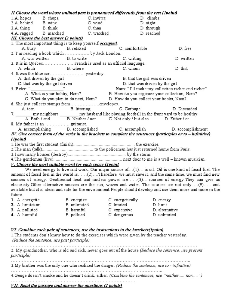 Pronunciation differences, sentence structure, and reading