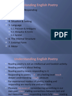 Understanding English Poetry: 1. Reading & Responding 2. Tone 3. Speaker 4. Situation & Setting 5. Language
