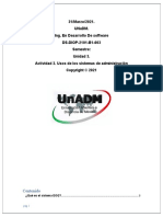 31/marzo/2021. Unadm. Ing. en Desarrollo de Software Ds-Diop-2101-B1-003 Semestre: Unidad 3. Actividad 2. Usos de Los Sistemas de Administración