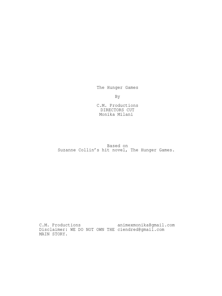 The Hunger Games Script | PDF | Sports | Violence