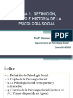 Tema 1 Definicion Objeto e Historia de La Psicologia Social
