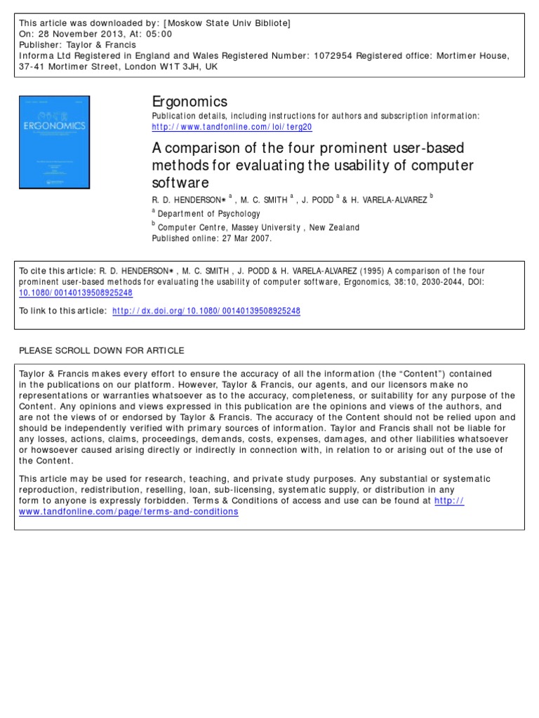 Comparison 4 Evaluation Method Pada Usability | PDF | Usability | Computing