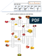 Calendário e palavras cruzadas com frutas