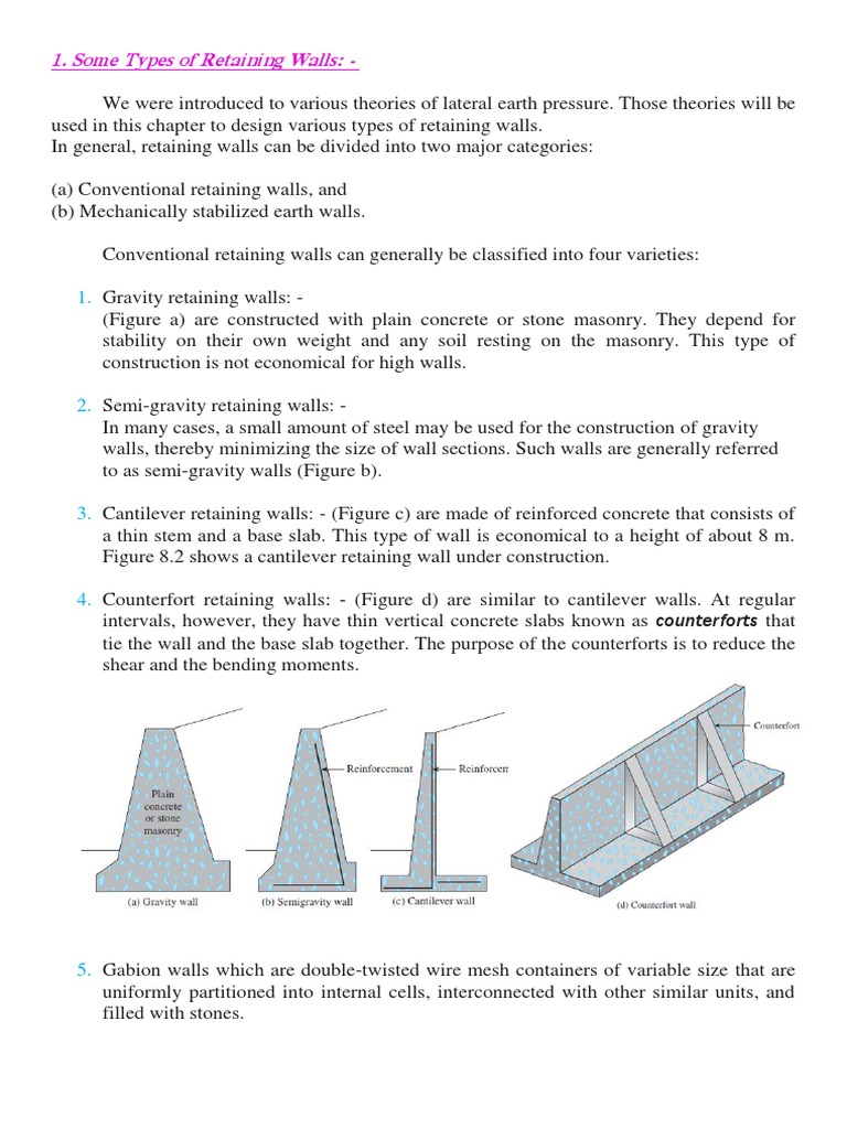 Types of Retaining Walls Explained | PDF | Deep Foundation | Civil ...