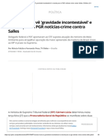 Cármen Lúcia Vê 'Gravidade Incontestável' e Manda para A PGR Notícias-Crime Contra Salles - Política - G1