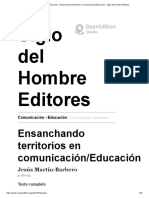 Barbero. Comunicación - Educación - Ensanchando Territorios en Comunicación - Educación - Siglo Del Hombre Editores