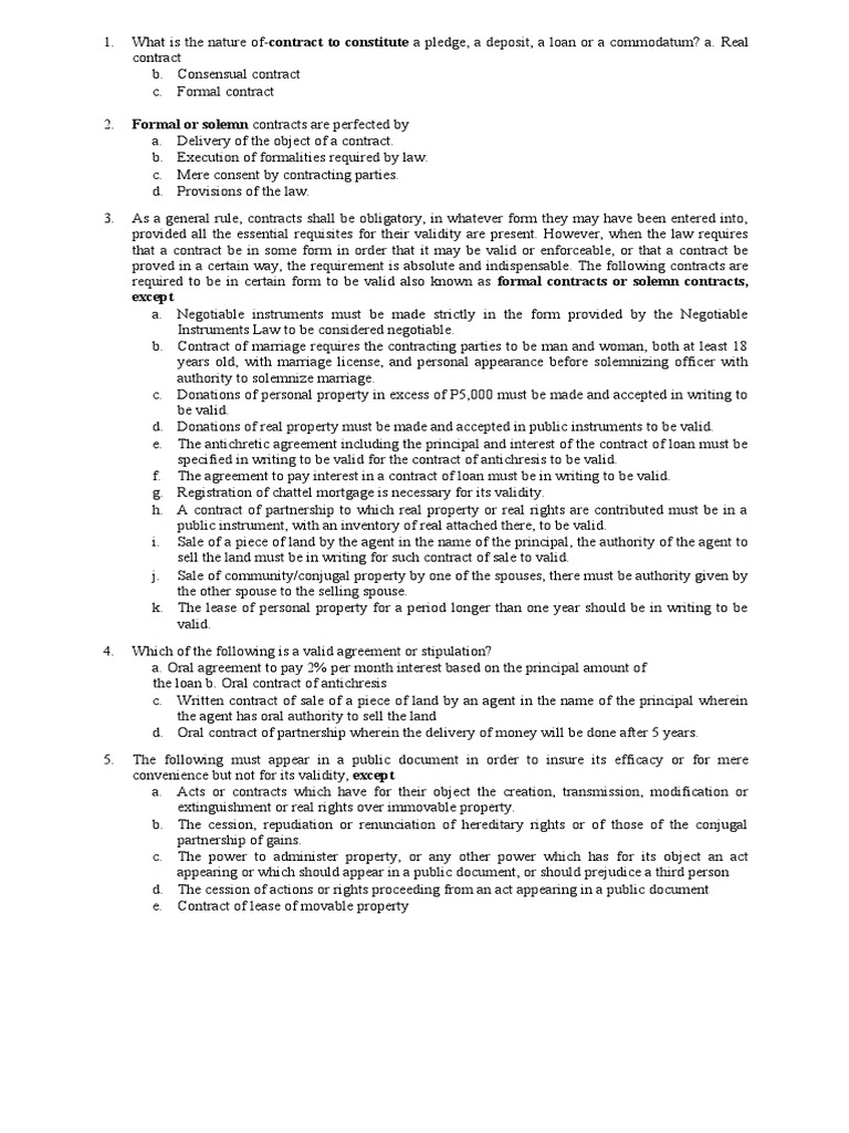 Formal or Solemn Contracts Are Perfected by PDF Property Marriage