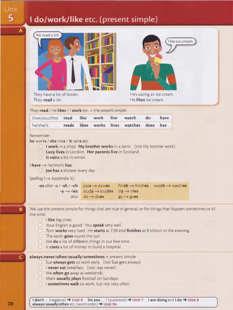 Present Simple Grammar Overview | PDF | Linguistic Typology ...