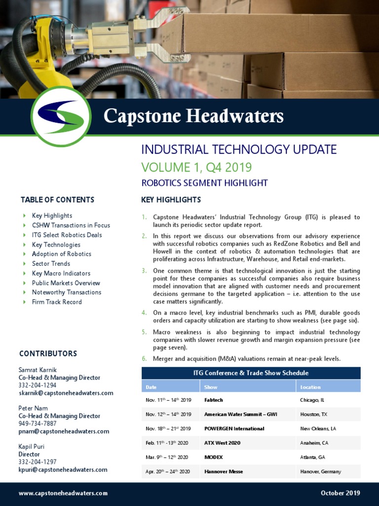Capstone Headwaters ITG Robotics Report vFINAL2 | PDF | Automation | Retail