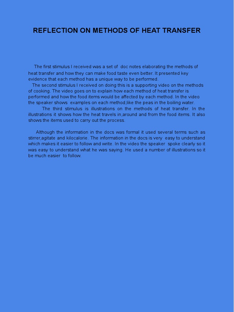 Heat Transfer Methods in Cooking | PDF