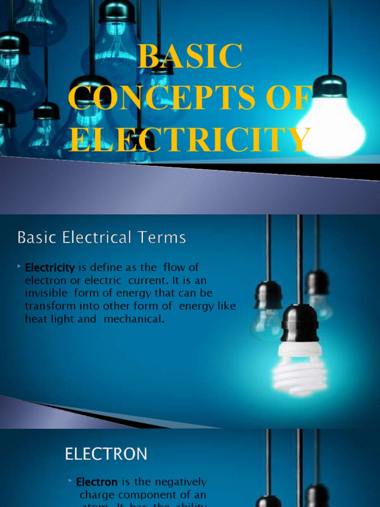Basic Concepts of Electricity PDF Alternating Current Electric Current
