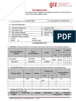 GIZ-Afghanistan: A. Position Applied For