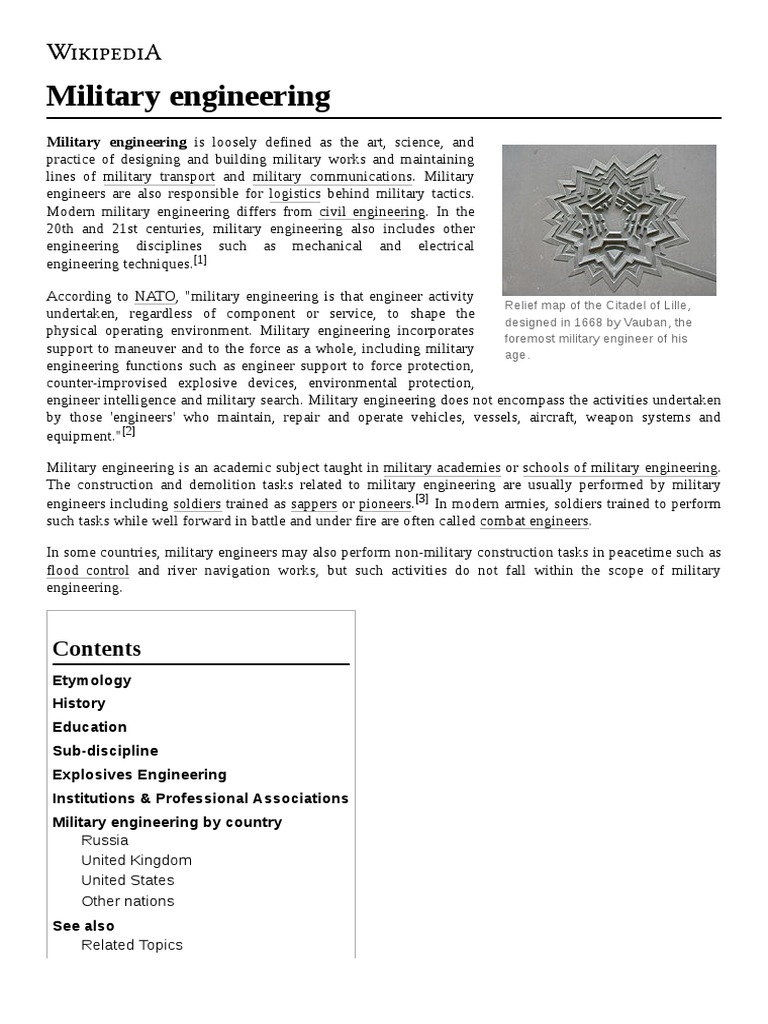 Military Engineering: Military Engineering Is Loosely Defined As The ...