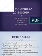 Bernoulli, Binomial, Hipergeometrik (Risma Aprilia)