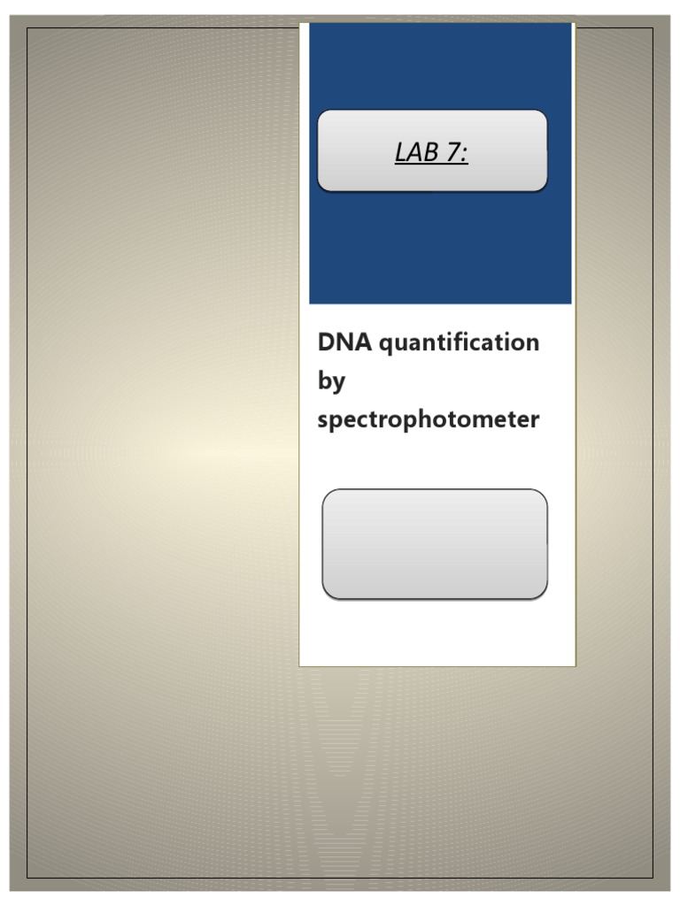 DNA Quantification by Spectrophotometer New PDF Spectrophotometry