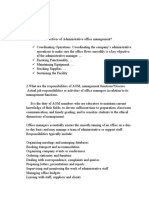 Administrative office management objectives and responsibilities