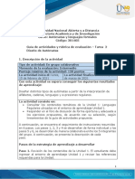 Guía de Actividades y Rúbrica de Evaluación - Unidad 1 - Tarea 2 - Diseño de Autómatas