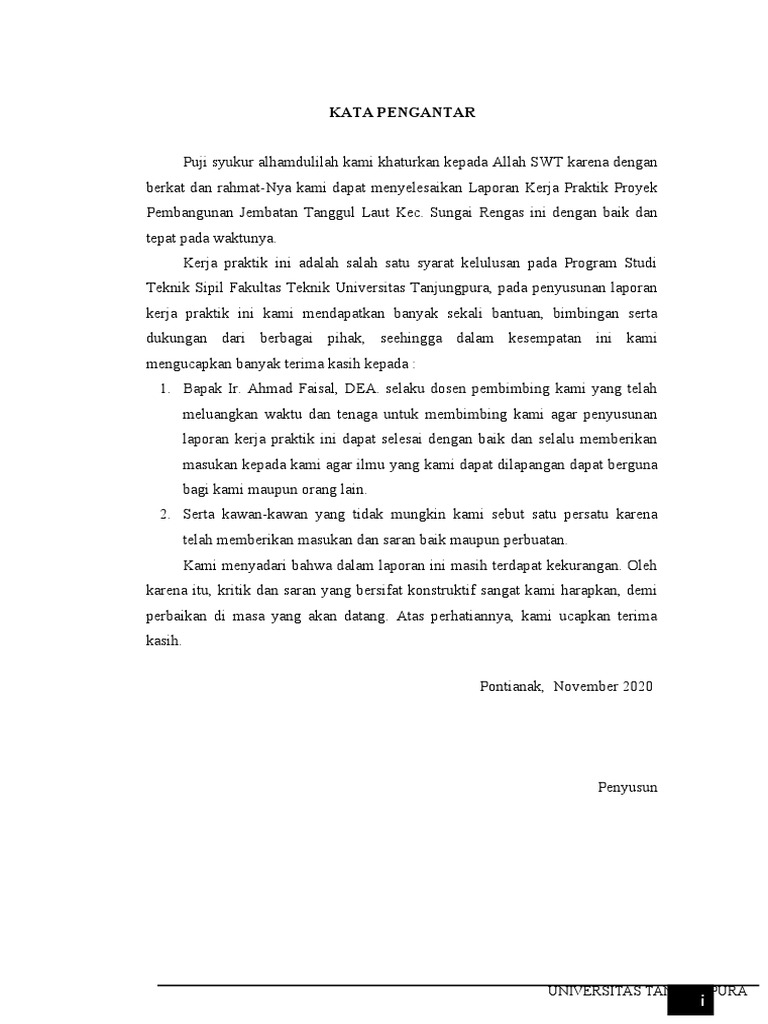 KATA PENGANTAR Kerja Praktik | PDF