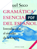 Seco Manuel. Gramática Esencial Del Español