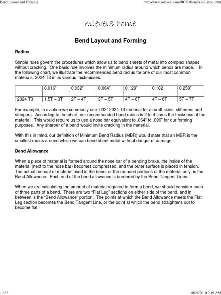Sheet Metal Bend Layout Guide | PDF | Mechanical Engineering | Teaching ...