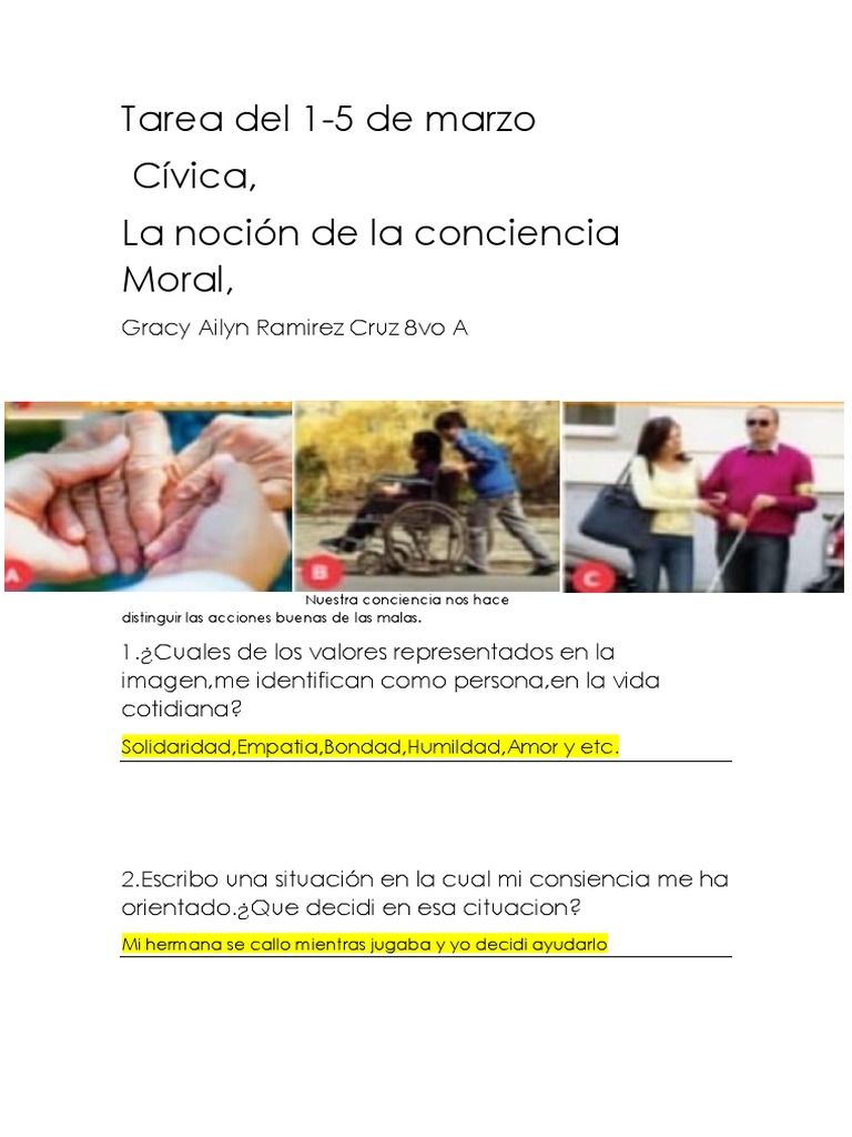 Valores que me identifican como persona | PDF