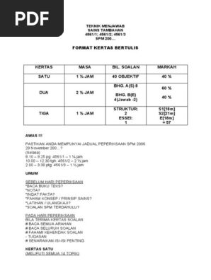Teknik Menjawab Sains Tambahan Pdf