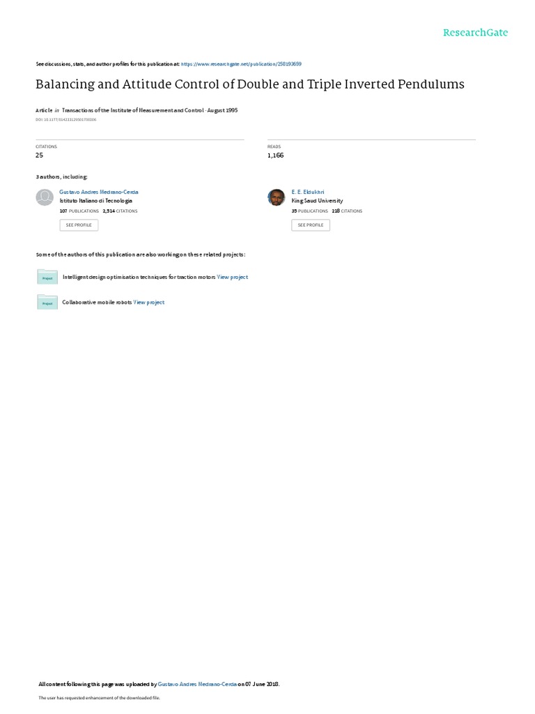 Balancing And Attitude Control Of Double And Triple Inverted Pendulums