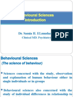 Behavioural Sciences: Dr. Samia H. Elmusharaf