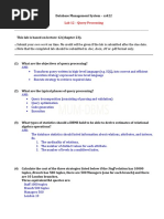 Lab 12 - Query Processing