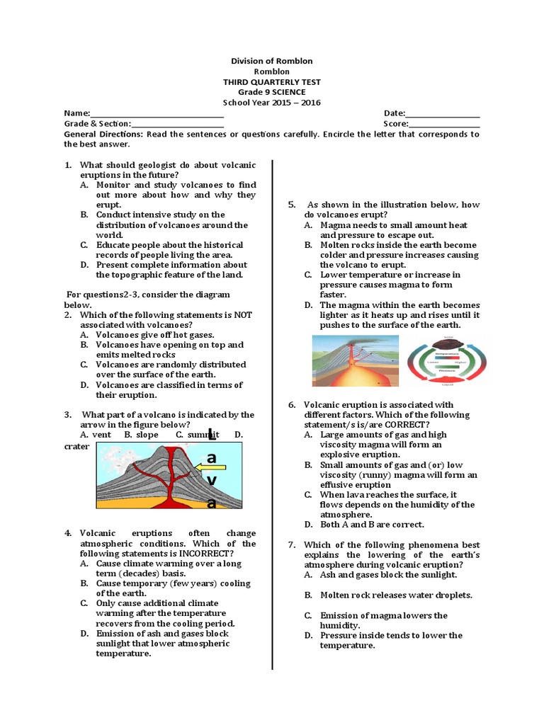 Romblon Volcano: Grade 9 Science Module | PDF | Volcano | Types Of ...