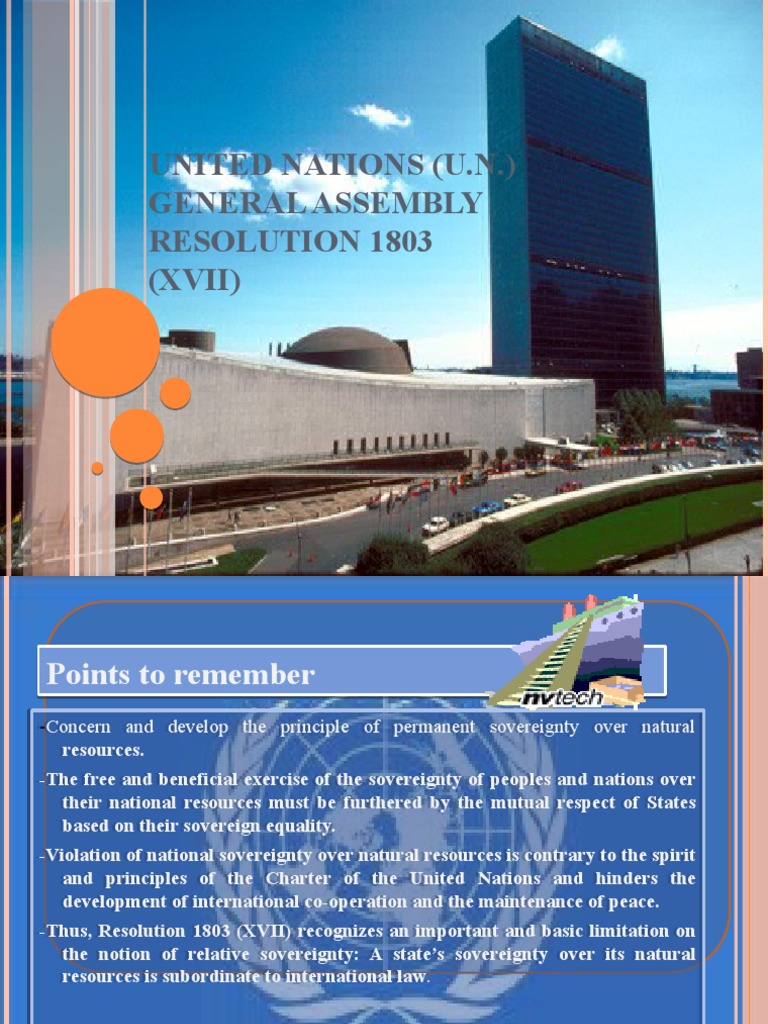 UN Resolution 1803 on Resource Sovereignty | PDF | Sovereignty ...