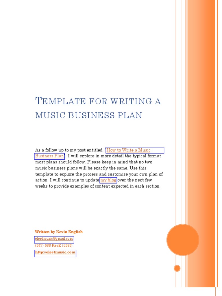 Music business plan image