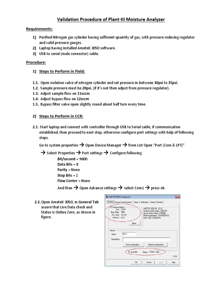 Moisture Analyzer Validation Procedure PDF Computer Engineering
