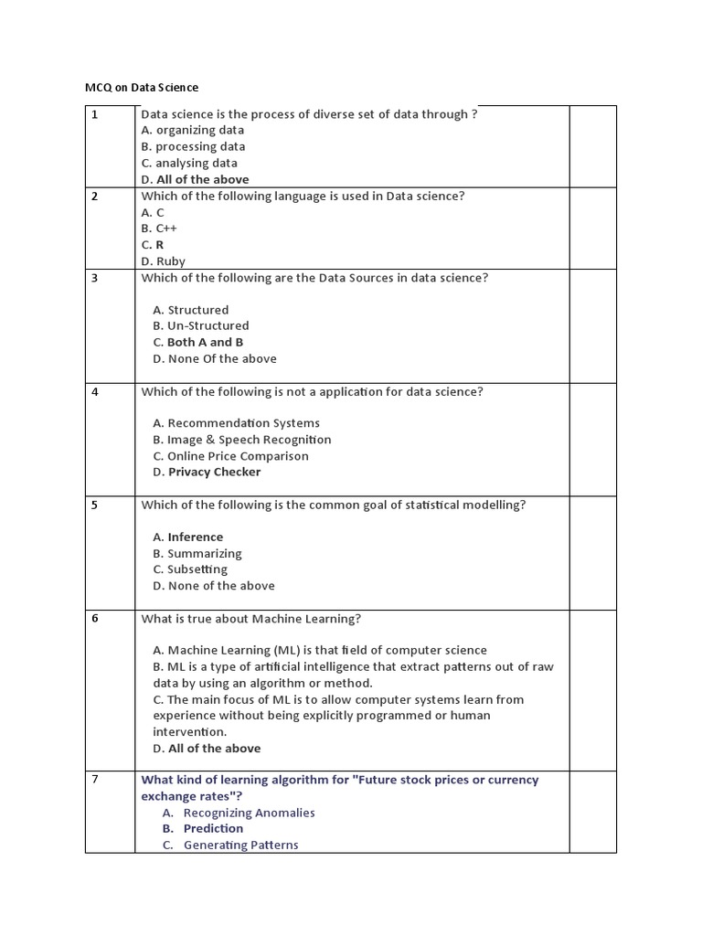 Big Data MCQ PDF Machine Learning Analytics